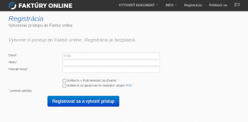 Registračný formulár - faktury-online.com